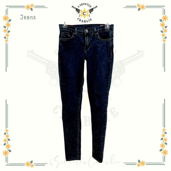 Angry Rabbit Denim - Angry Rabbit Women's Juniors Low Rise Skinny Jeans Size 26 Stone Wash Distressed